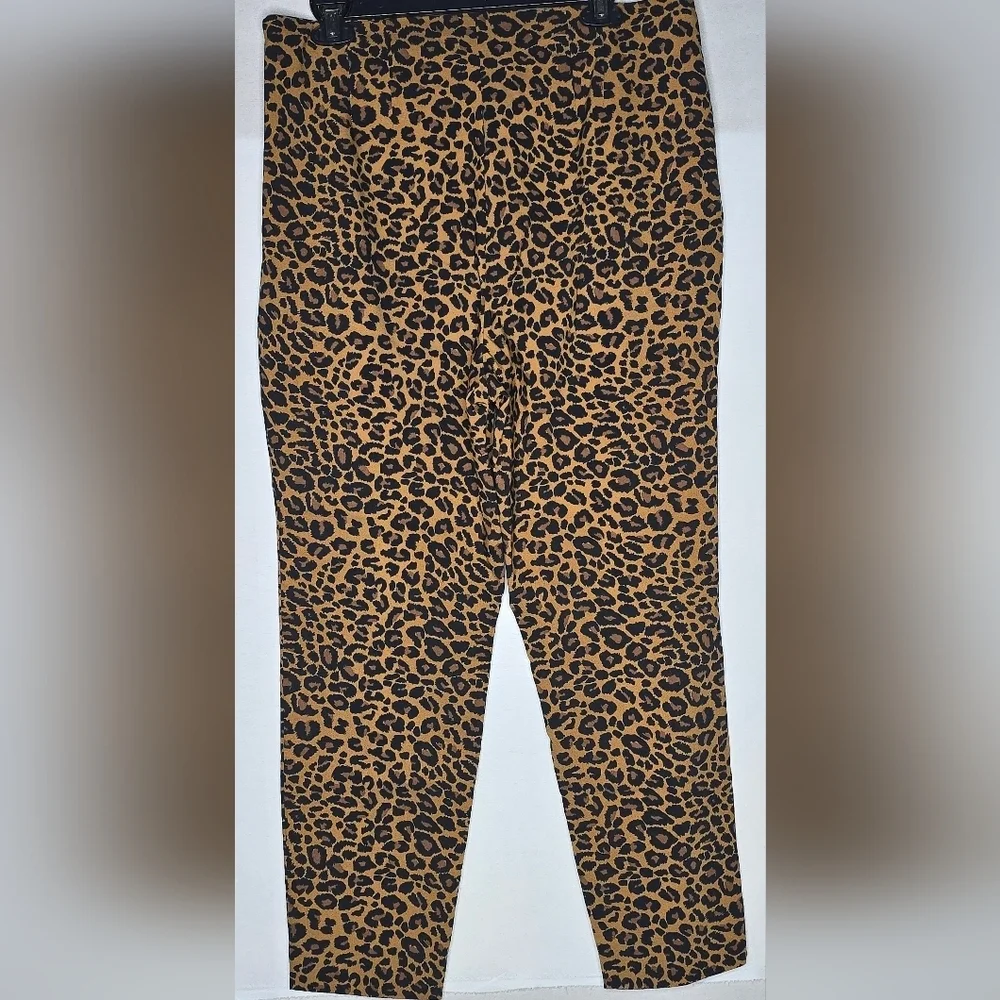 Time And Tru Women's Cheetah Elastic Waist Fitted Stretch Dress Pants Size 18 - Picture 5 of 7